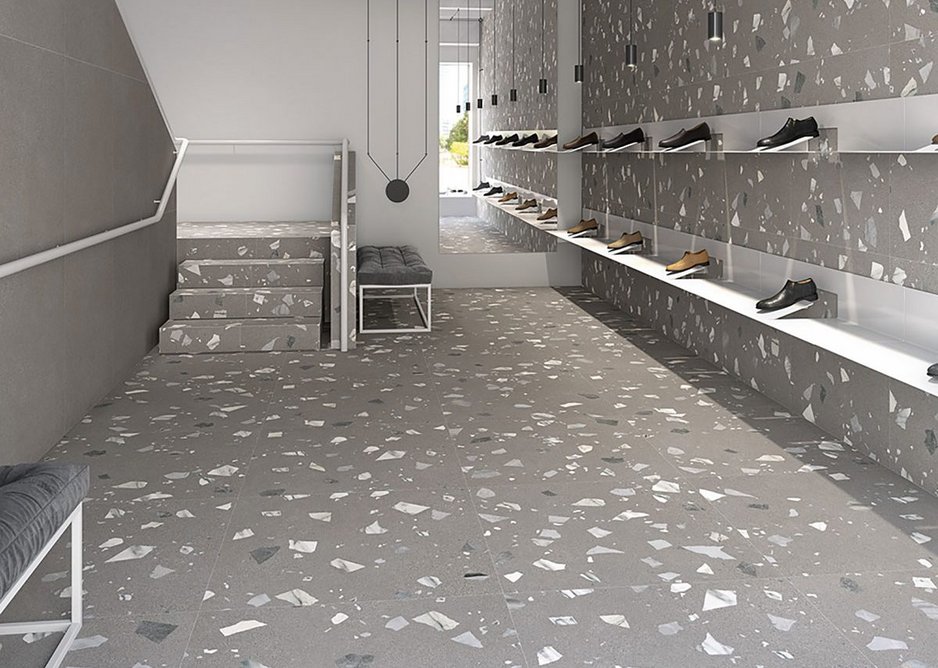 Elburg by Arcana is a macro terrazzo-effect porcelain tile in neutral hues.