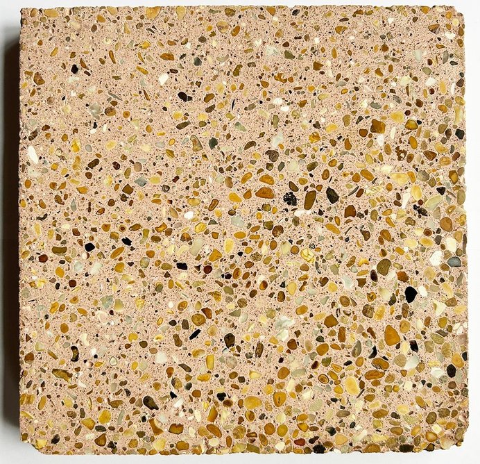 Detail of terrazzo sample created by Zan Peltek for Gundry + Ducker’s Bay Window house.