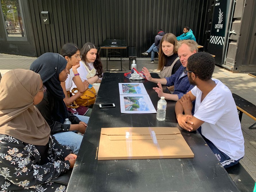 Co-design workshop with young people for DSDHA’s White Horse Square in Wembley.