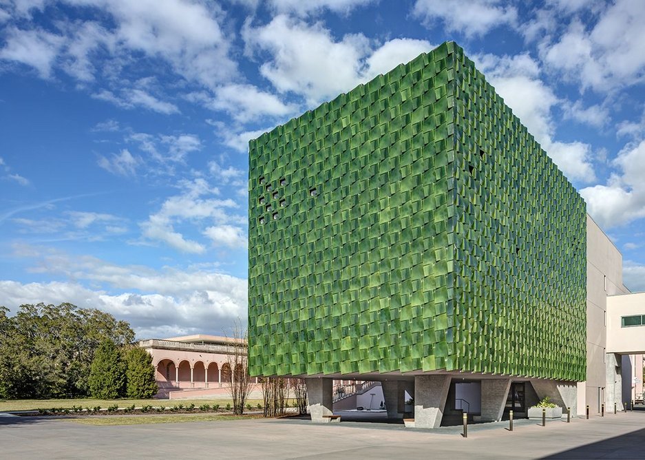 Ringling Museum in Sarasota, Florida, designed by Machado Silvetti Architects, features 3000 ceramic panels. These were made by RAM-press, hand press and slip cast methods by Boston Valley Terracotta.