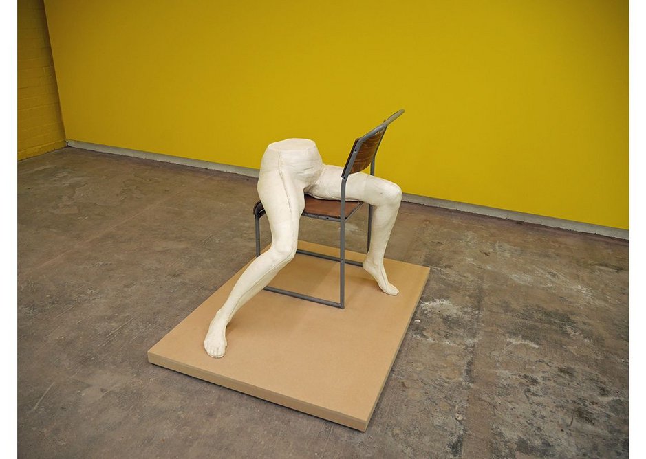 Sarah Lucas show downstairs at the Humber Gallery.