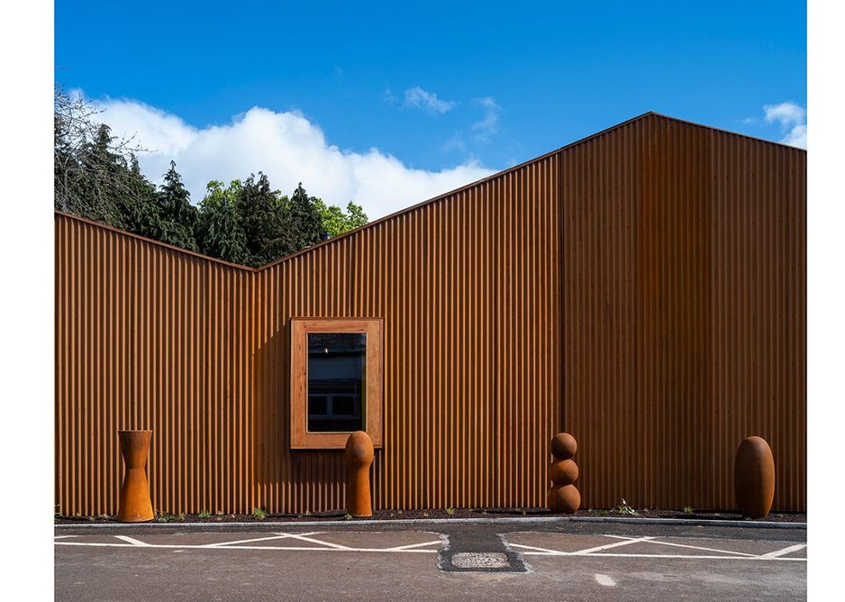 Antony Gormley’s bollards bring curves to strong lines of the Maggies.