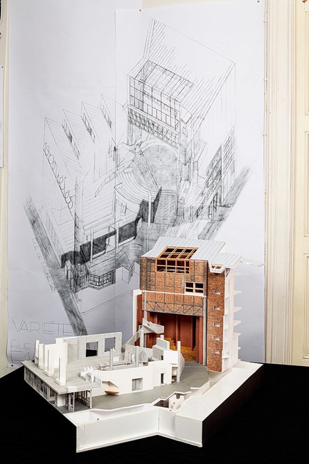 Variétés Diptych: Drawing + Model, by Flores & Prats + Ouest Architecture. Both are shown at the Royal Academy of Arts’ Summer Exhibition 2022, London