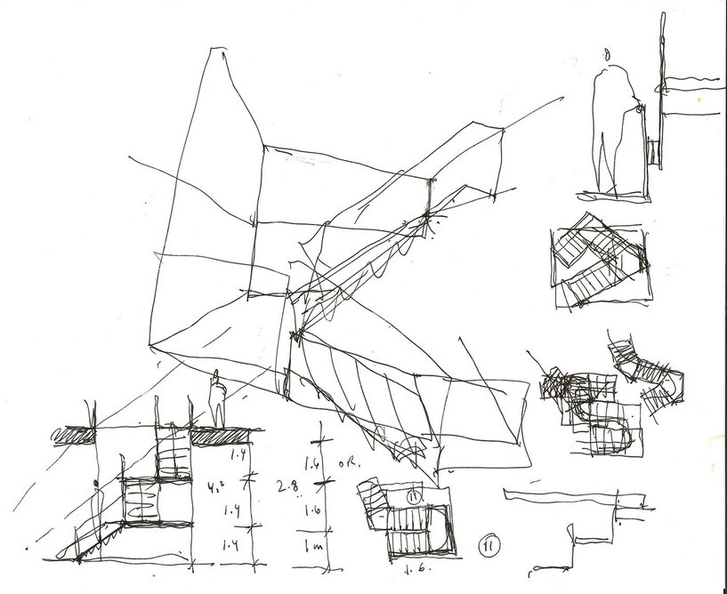Sketch by Jamie Fobert for the new stair at Pace Gallery.