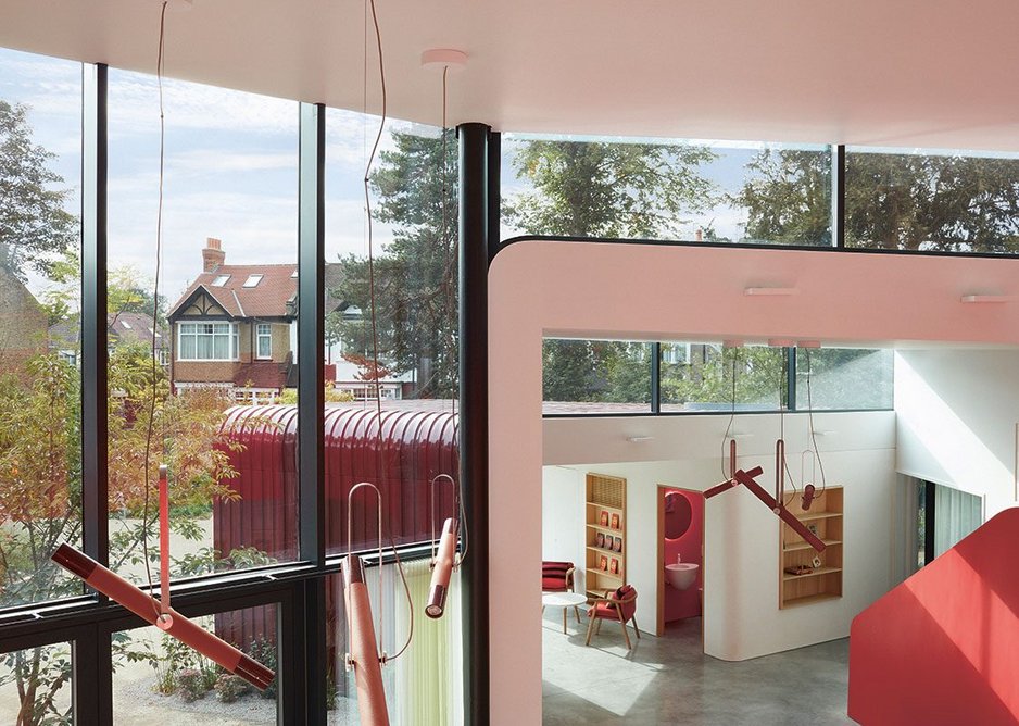 Glazing not only floods the space with south light but is used in an architectonic way to delineate the four volumes.