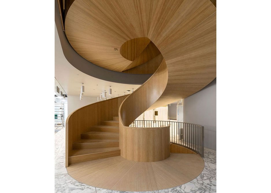 The conference facilities and auditorium have their own timber spiral stair located next to the café on the ground floor.