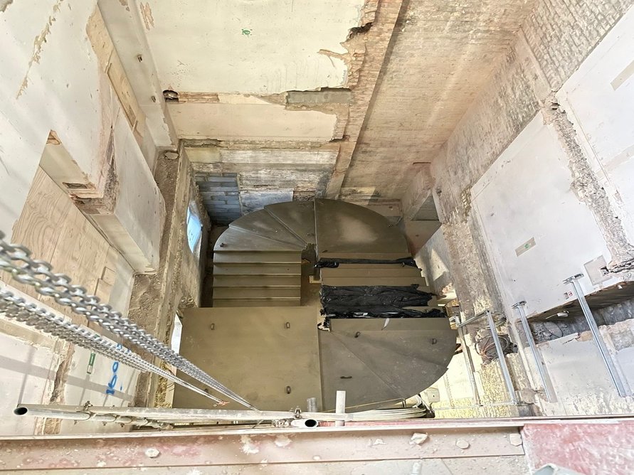 New East Wing stair under construction at the National Portrait Gallery.