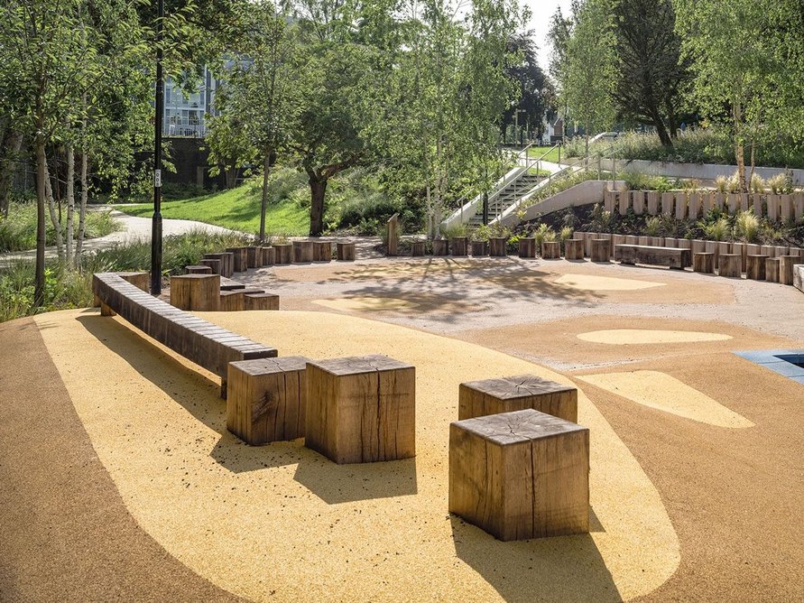 The balance trail in the lower playground.