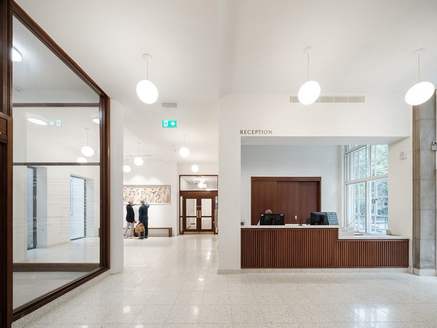 The new desk in the expanded reception.