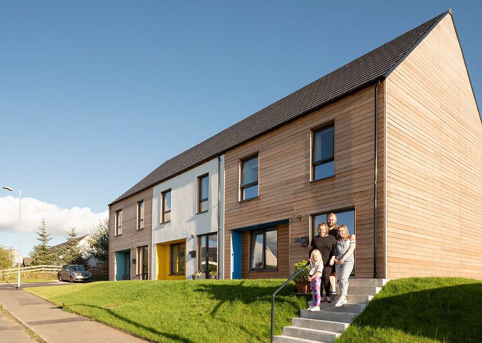 Residents at Closeburn, a development of three community owned houses for affordable rent for Nith Valley Leaf Trust. The Passivhoos houses were designed by John Gilbert Architects and built by Stewart & Shields.