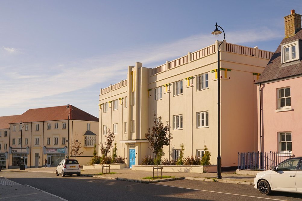 Streets at Nansledan are designed to manage traffic speeds without excessive signage..