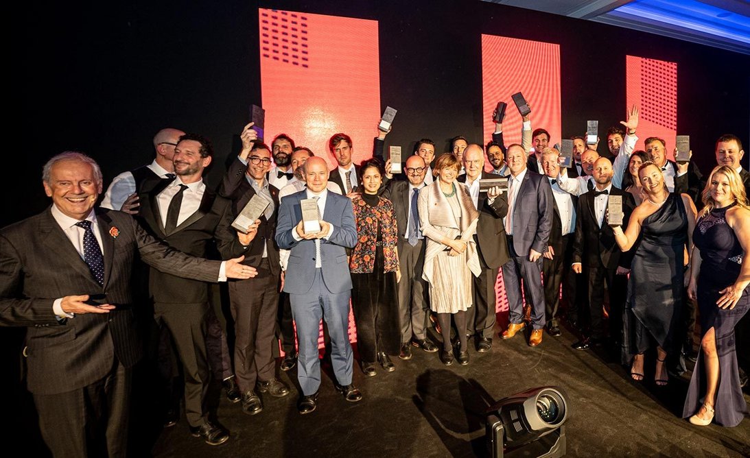 The 2021 cohort of Brick Awards winners with host Gyles Brandreth.