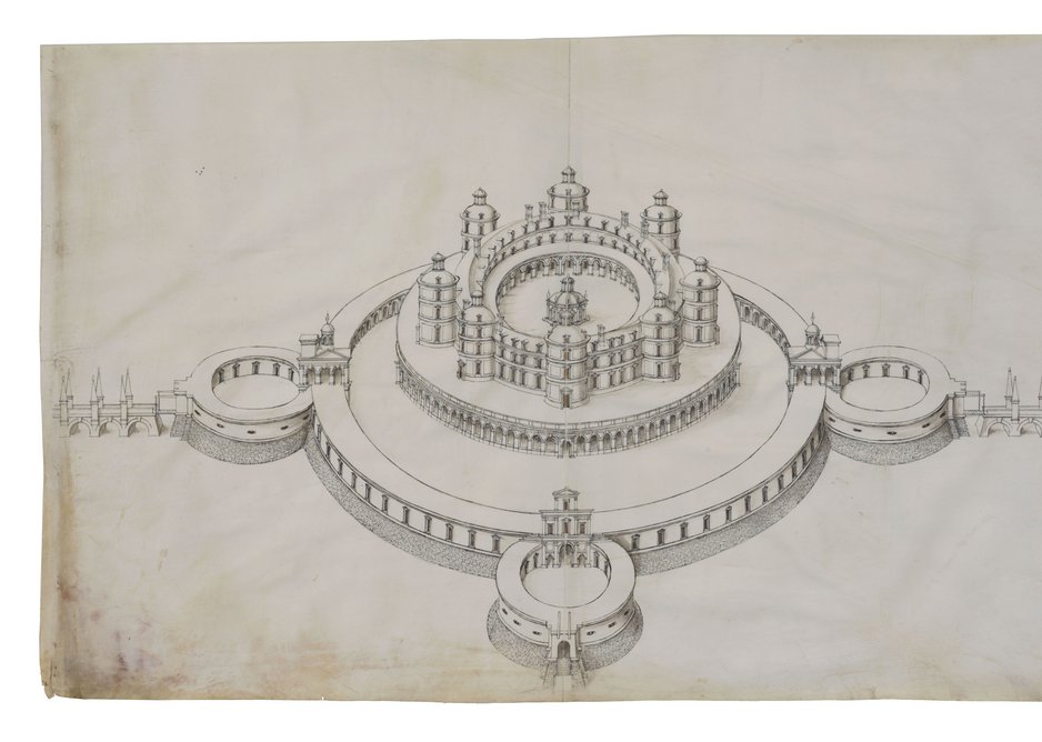 Study for an ideal fortified château circa 1565-1575,  Jacques Androuet du Cerceau.