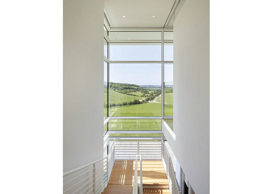 The facade maximises extensive views of the Oxfordshire countryside.
