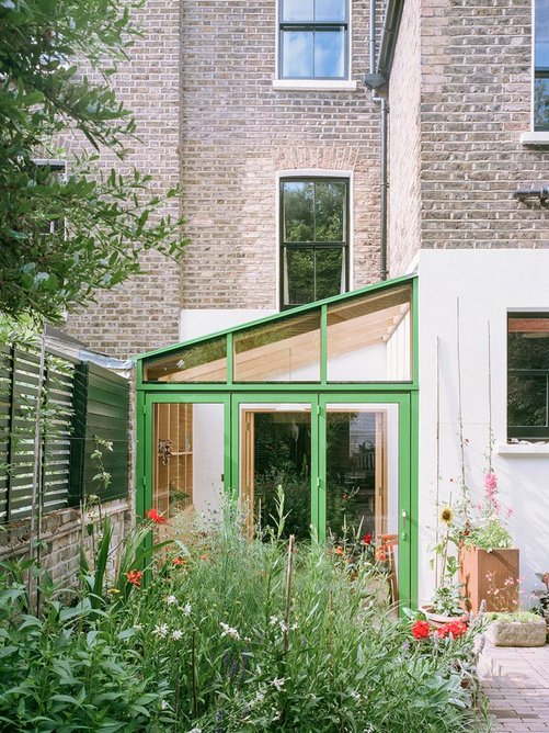 The projects refurbishes and extends the ground floor of a Georgian townhouse in east London.
