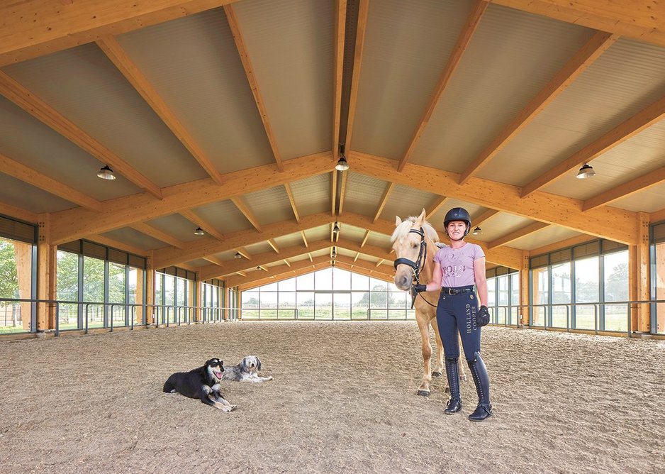 The building is used by the family and dressage riders including one specialising in nervous horses.