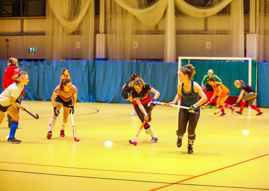 Gerflor Taraflex flooring is versatile and can be used for, for example, both indoor hockey and cricket.
