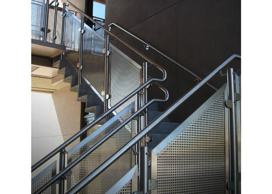 HDI Circum railings with perforated stainless steel infills.