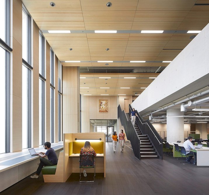 Circulation around the building is designed for informal working areas and places of cross-disciplinary encounter.