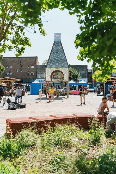 The Blue Market, Bermondsey, London by Hayatsu Architects and Assemble.