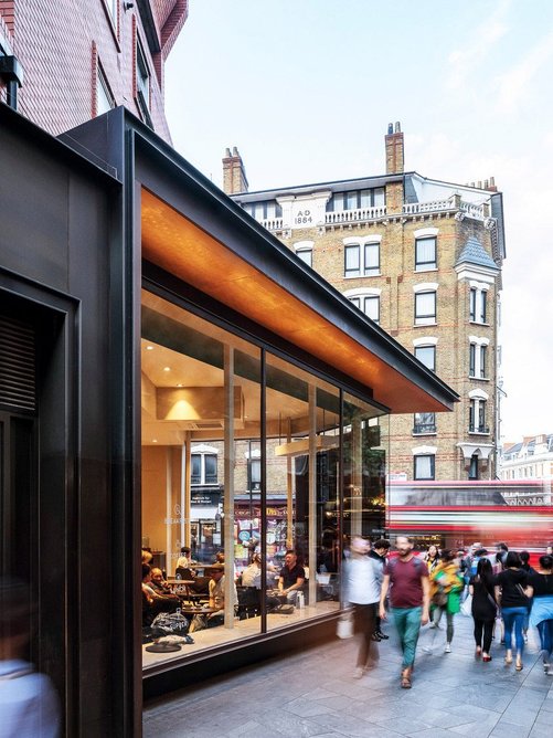 A Edmonds & Co created the metalwork for Buckley Gray Yeoman’s Central Cross scheme in Chinatown, London.