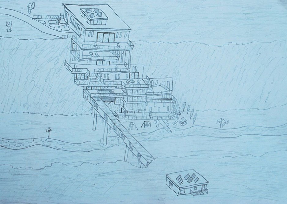 Nine-year-old Lev Griffin submitted this fantasia on Fallingwater to Eye Line.