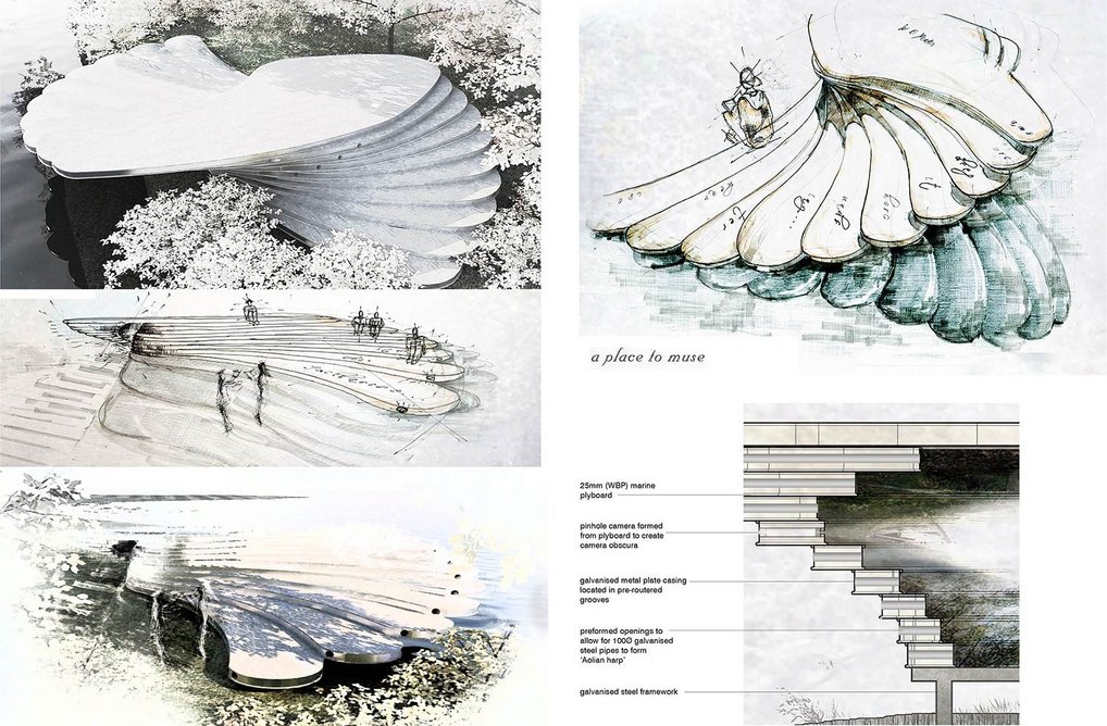 James Butler’s entry featured a structure that fans out like a linnet’s wing.