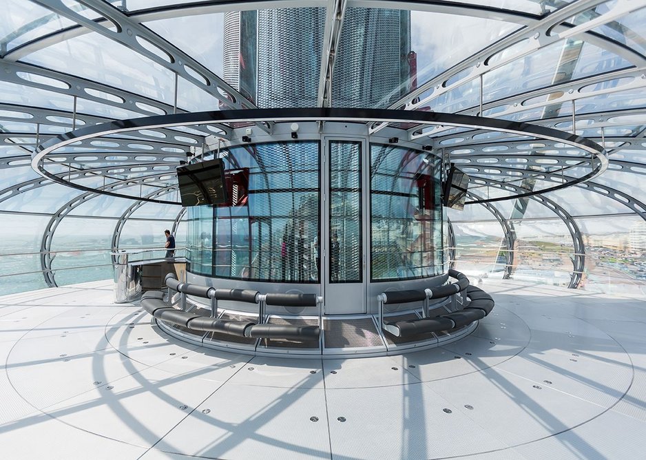 British Airways i360 pod interior.