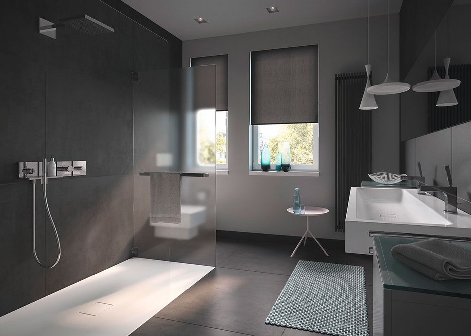 Kaldewei XXL Conoflat shower surface and Cono washbasin.