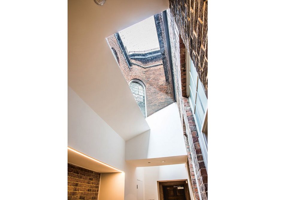 Relationship of old buildings with new extension is harmonious. The Hollis Building Sheffield, Chiles Evans and Care architects, RIBA regional award and small project of the year 2019. Credit Dug Wilders