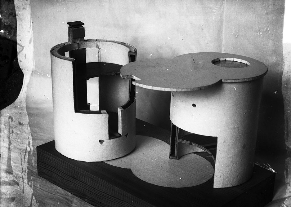 Model of the Melnikov House presented by Konstantin Melnikov for approval of the project, 1927.