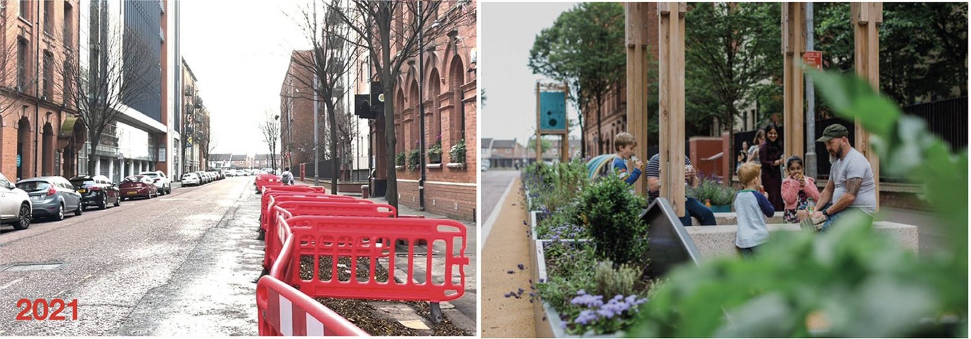 Adelaide Street before and after.