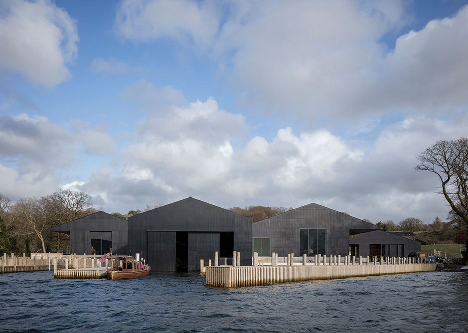 Five volumes are visible from the water, the first view for the many visitors who arrive on a pleasure cruise.