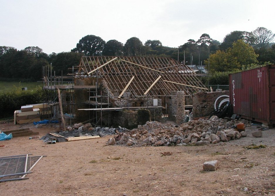 Rebuilding the barns.