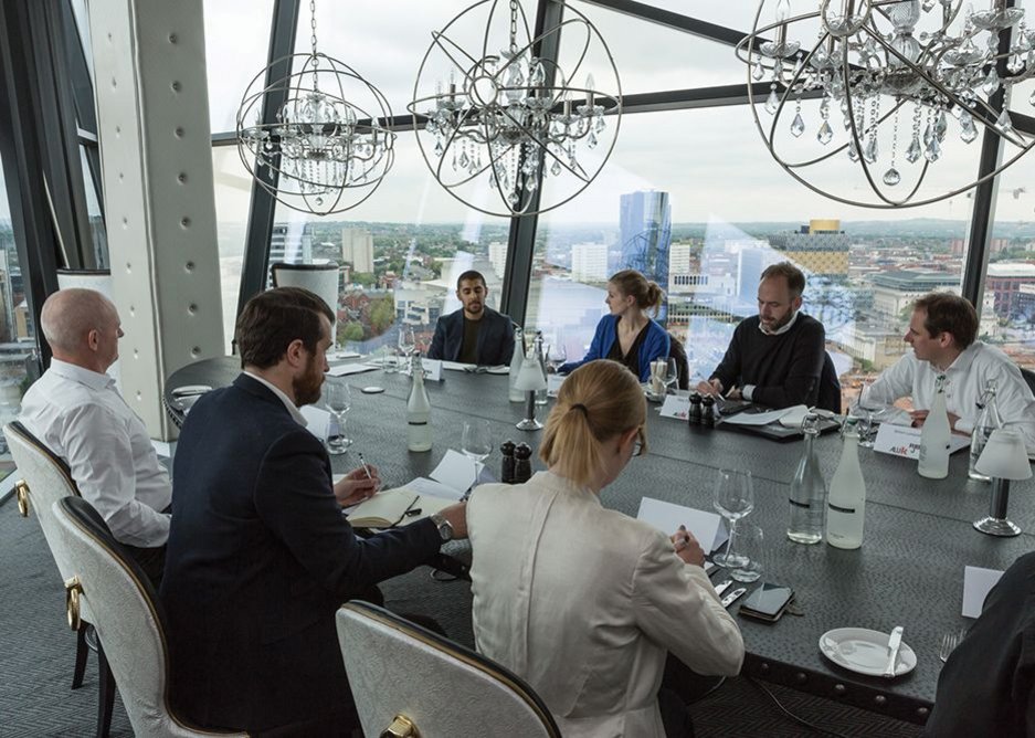 Clockwise from far left: Graham Roche, Sunil Johal, Isabelle Priest (RIBAJ reporter), Nils Fischer, Simon Lamprell, Claire Truman and James Spencer.