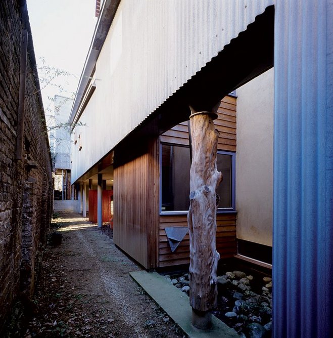 Steel cladding by Hadley Industries at Stock Orchard Street, designed by Sarah Wigglesworth Architects.