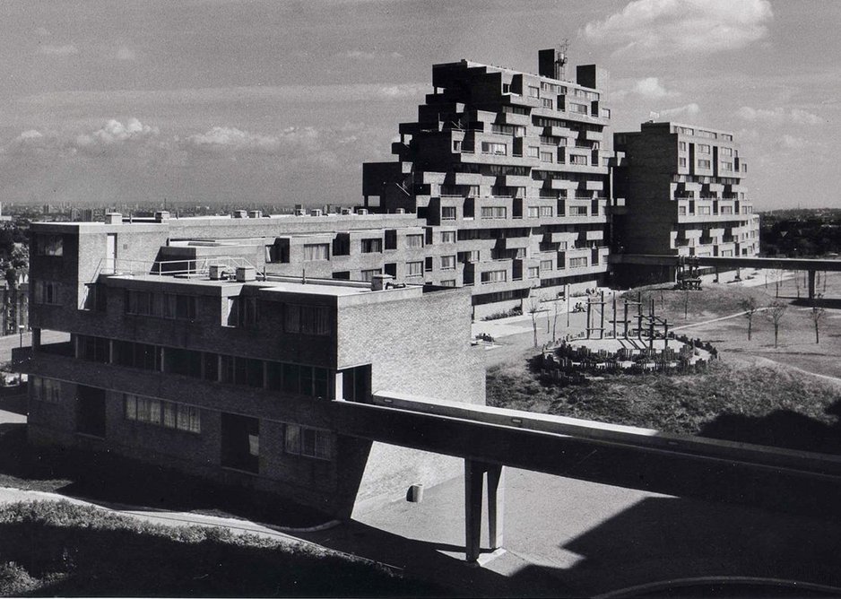 Raised view looking north of Dawson’s Heights, designed by Kate Macintosh when at London Borough of Southwark’s department.