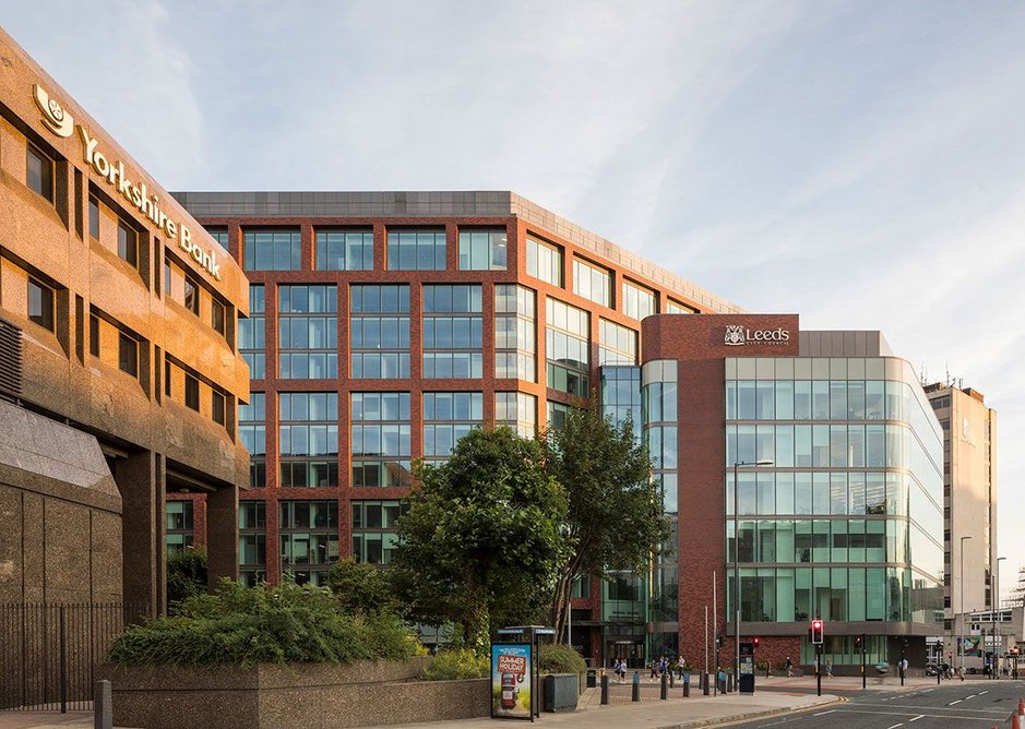 The new spacious atrium. Merrion House, Leeds, BDP, RIBA Regional Award 2019.