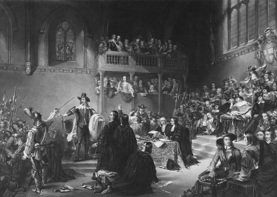 Trial of Charles I in Westminster Hall, 1649 Print by Charles Edward Wagstaff after original painting by William Henry Fisk published 1846