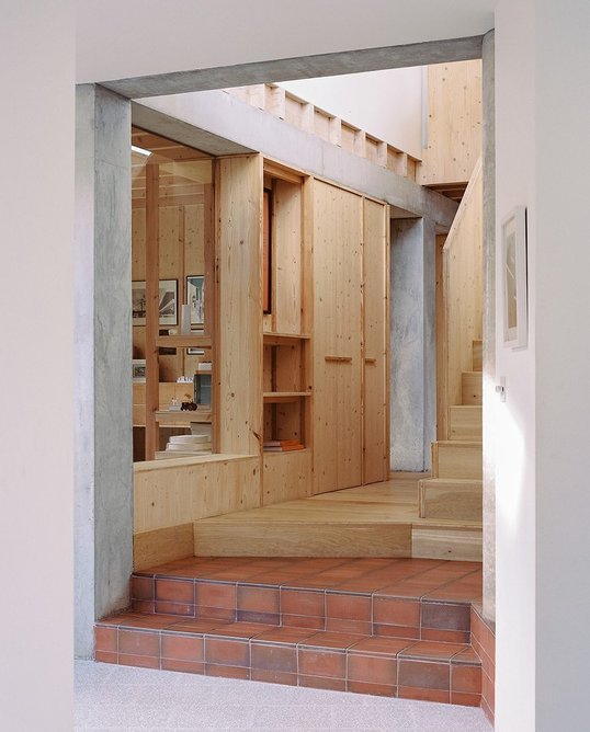 The main body of the house is characterised by pine partitions.