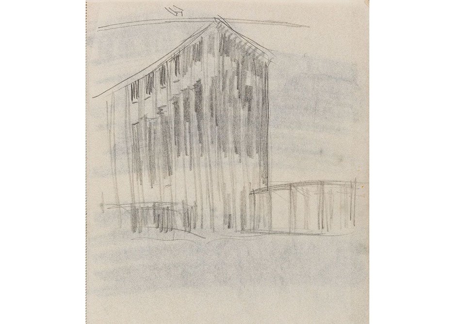 Hans Poelzig, sketch for the Stadthaus, Dresden, 1918