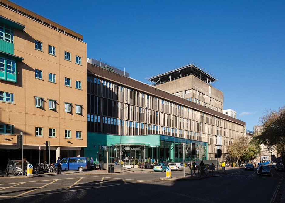 Existing 1970s brutalist facade designed by Watkins Gray Group 1 before Nieto Sobejano’s refurbishment.