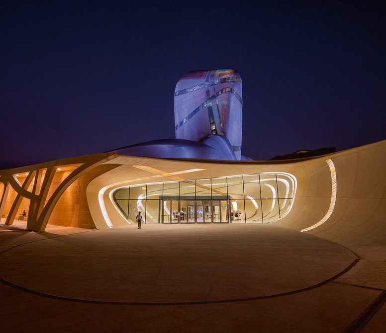 Rammed earth frames the entrance to Ithra. Its use is proposed in future buildings such as RCU’s equestrian village at AlUla, designed by Aecom.