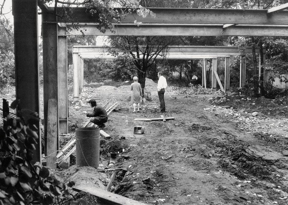 Site visit by Richard and Dada Rogers to the Rogers House, Wimbledon, 1968.