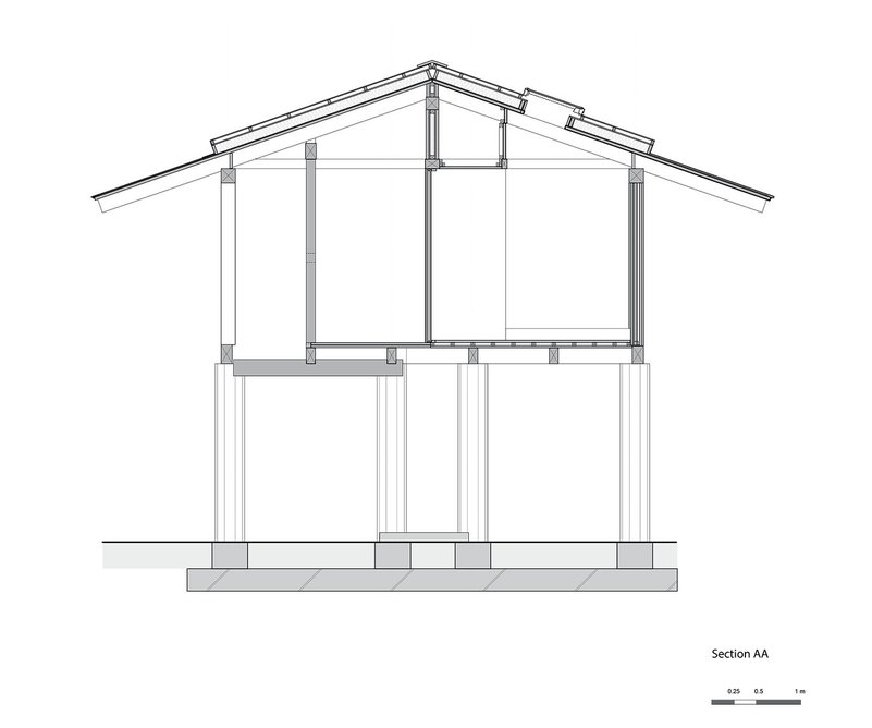 Section AA: Terabe Guest House, Japan, by Tomoaki Uno.