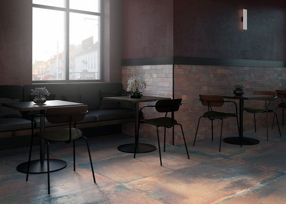 Iron Oxide by Museum is a porcelain floor tile inspired by weathering steel.