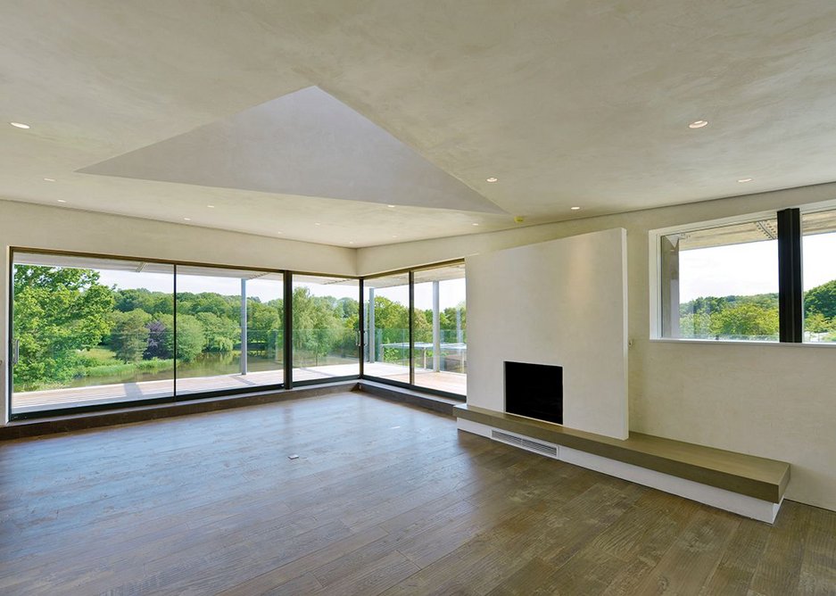 View of the upper living area looking south west.