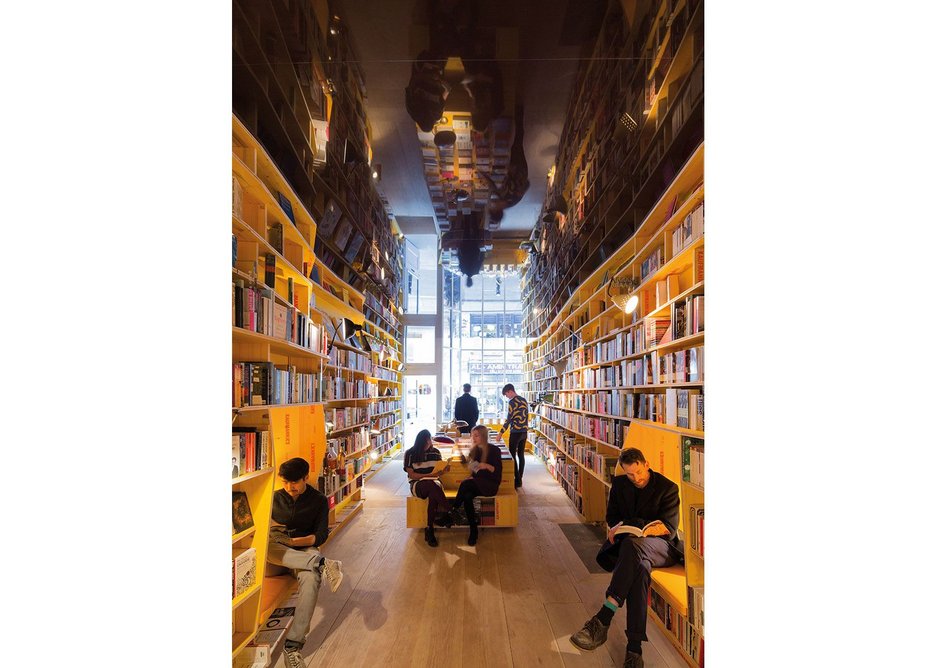 Libreria bookshop is arranged horizontally by theme to encourage intellectual encounters.