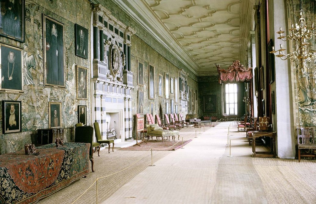 Hardwick Hall, Derbyshire: the long gallery.