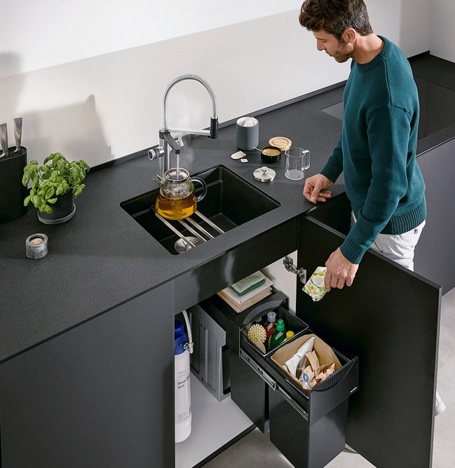 The Blanco Unit: a clever combination of sink, taps, accessories and waste management seamlessly combined for a creative kitchen hub at the heart of the home.
